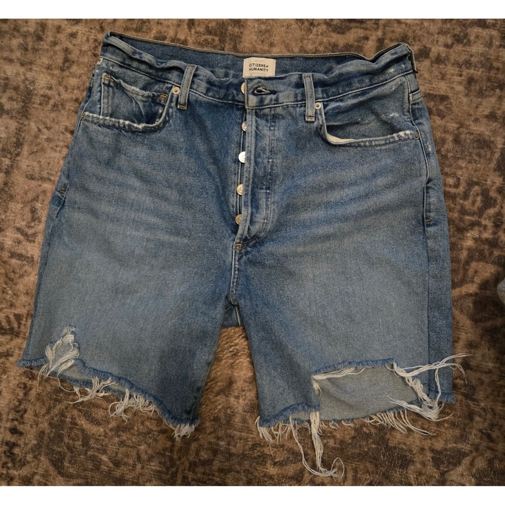 Citizens of Humanity Camilla High Rise Distressed Denim Shorts Size 29